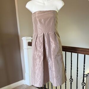 J. Crew Strapless Dress in Soft Taupe